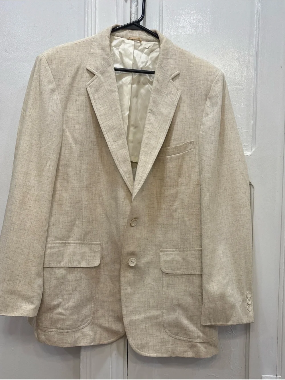 VTG BROOKFORD CLASSICS McAlpin's Tan Linen Blazer Jacket Sport Coat Men Size 40R